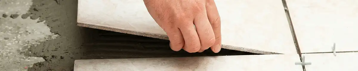 Professional installing ceramic tile floors in Arlington, TX