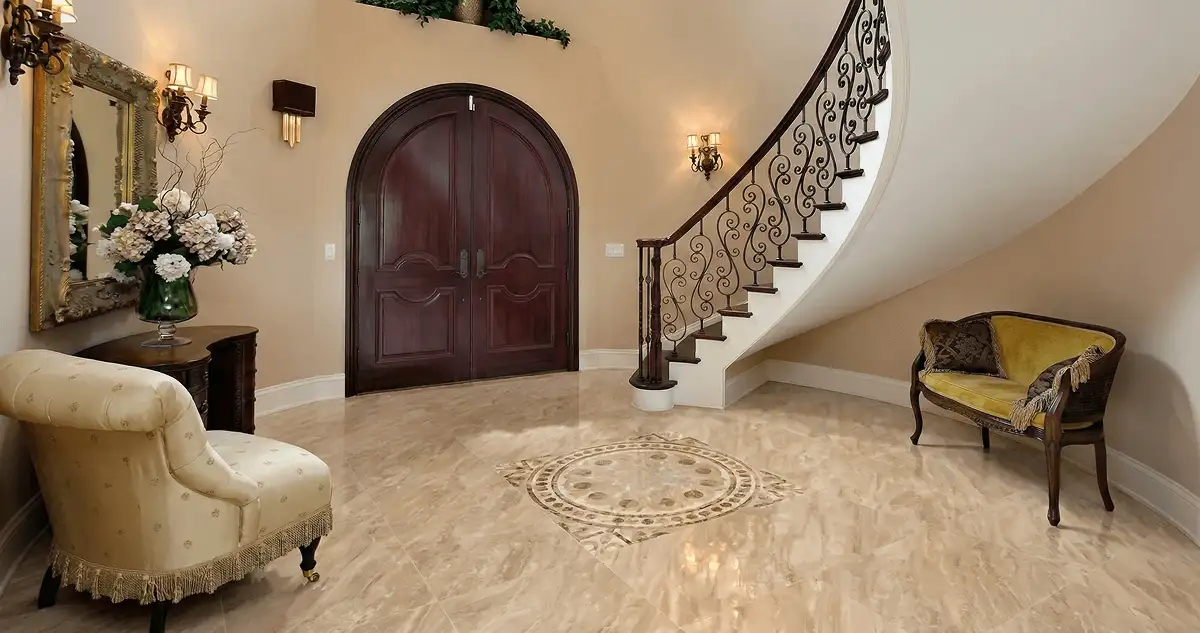 Entrance hall with professionally installed ceramic tile flooring in Arlington TX